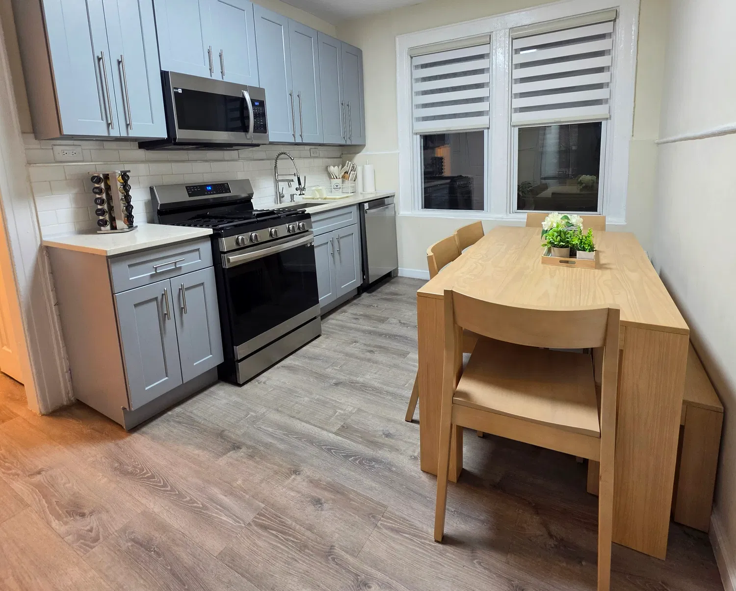 LaSerene at Newark — kitchen and dining overview